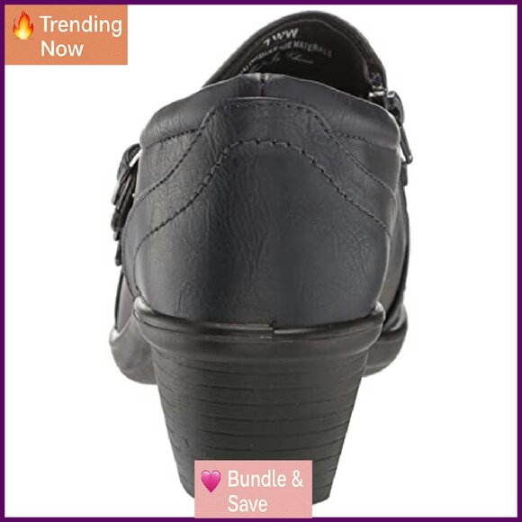 Women's Ankle Booties with Double Buckle Detail, Comfort Wave Construction - Picture 4 of 8